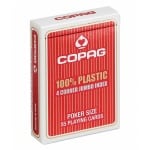 CARTAMUNDI Karty Copag 4 Corner Jumbo Index Poker Size 100% Plastic kolor czerwony