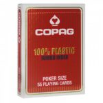 CARTAMUNDI Karty Copag Jumbo Index Poker Size 100% Plastic kolor czerwony