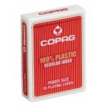 CARTAMUNDI Karty Copag Regular Index Poker Size 100% Plastic kolor czerwony