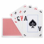 CARTAMUNDI Karty Copag Texas Holdem Silver Dual Index Poker Size 100% Plastic kolor czerwony - obrazek 4