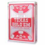 CARTAMUNDI Karty Copag Texas Holdem Silver Dual Index Poker Size 100% Plastic kolor czerwony
