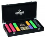 CARTAMUNDI Zestaw 300 żetonów do pokera Copag Clay Composite z nominałem w drewnianej walizce (Luxury Texas Hold’em Poker Set)