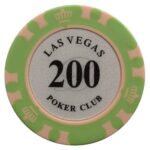 Mona Żeton Las Vegas Poker Club Nominał 200 kolor seledynowy