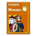 MODIANO KARTY DO POKERA 4 JUMBO INDEX 100% PLASTIC KOLOR BRĄZOWY