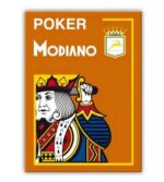 MODIANO KARTY DO POKERA 4 JUMBO INDEX 100% PLASTIC KOLOR BRĄZOWY