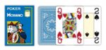MODIANO KARTY DO POKERA 4 JUMBO INDEX 100% PLASTIC KOLOR JASNONIEBIESKI - obrazek 3