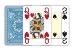 MODIANO KARTY DO POKERA 4 JUMBO INDEX 100% PLASTIC KOLOR JASNONIEBIESKI - obrazek 2