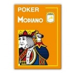 MODIANO KARTY DO POKERA 4 JUMBO INDEX 100% PLASTIC KOLOR POMARAŃCZOWY