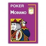 MODIANO KARTY DO POKERA 4 JUMBO INDEX 100% PLASTIC KOLOR FIOLETOWY
