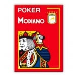 MODIANO KARTY DO POKERA 4 JUMBO INDEX 100% PLASTIC KOLOR CZERWONY