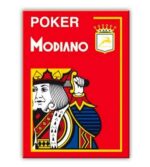 MODIANO KARTY DO POKERA 4 JUMBO INDEX 100% PLASTIC KOLOR CZERWONY