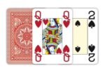 MODIANO KARTY DO POKERA 4 JUMBO INDEX 100% PLASTIC KOLOR CZERWONY - obrazek 3