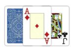 MODIANO Karty do pokera Texas Hold'em Jumbo Index 100% plastic Kolor niebieski - obrazek 3