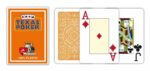 MODIANO KARTY DO POKERA TEXAS HOLD'EM JUMBO INDEX 100% PLASTIC KOLOR POMARAŃCZOWY - obrazek 2