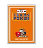 MODIANO KARTY DO POKERA TEXAS HOLD'EM JUMBO INDEX 100% PLASTIC KOLOR POMARAŃCZOWY