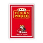 MODIANO KARTY DO POKERA TEXAS HOLD'EM JUMBO INDEX 100% PLASTIC KOLOR CZERWONY