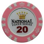 Mona Żeton The National Poker Series nominał 20 kolor różowy